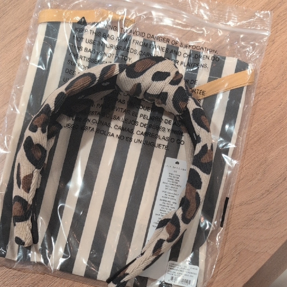 Lele Sadoughi Monochrome Striped Headband